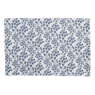 Funda De Cojín Marina de guerra azul botánica