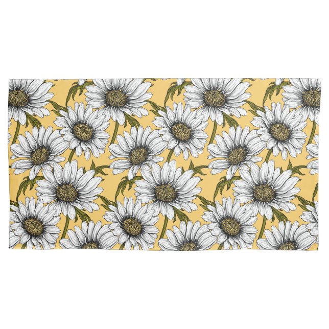 Funda De Cojín Marinas blancas, flores silvestres en amarillo (Anverso-izquierdo)