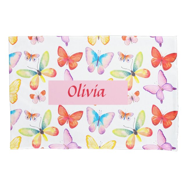 Funda De Cojín Mariposa coloreada personalizada (Anverso)