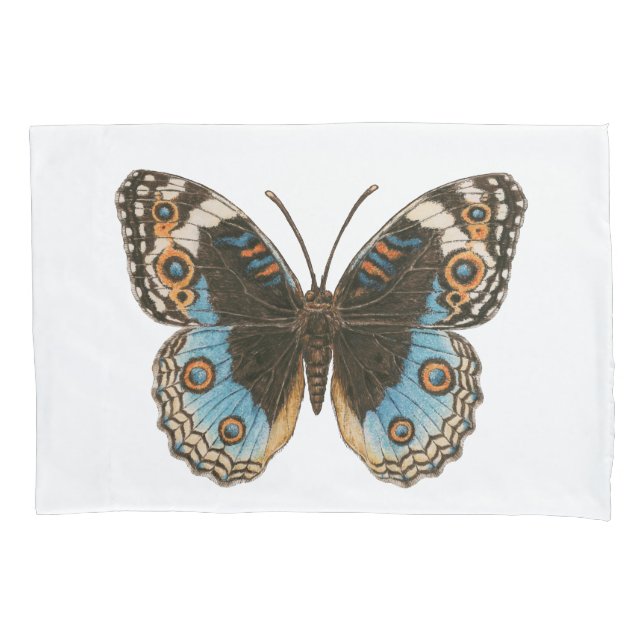 Funda De Cojín Mariposa de Blue Pansy (Anverso)