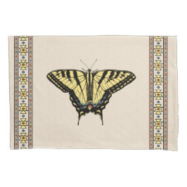 Funda De Cojín Mariposa de cola de cerda amarilla del suroeste