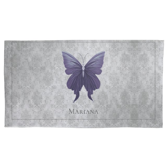 Funda De Cojín Mariposa gaseada morada (Anverso)