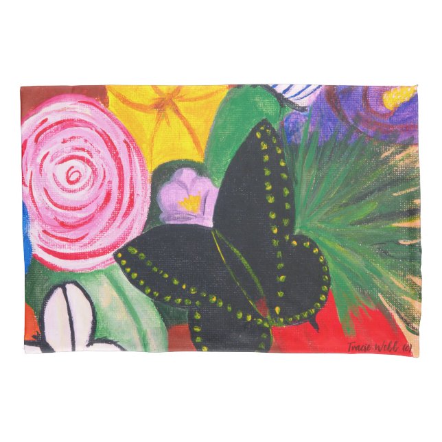 Funda De Cojín Mariposa negra - Pillowcase (Anverso)