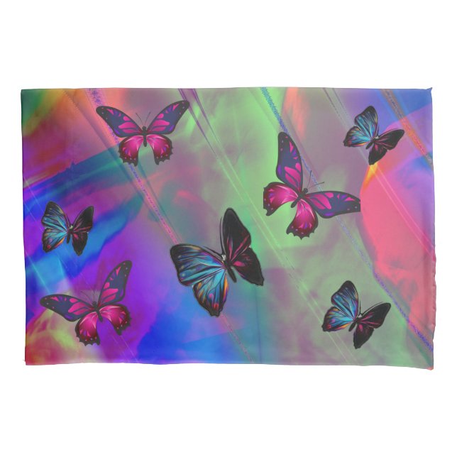Funda De Cojín Mariposas abstractas coloridas (Anverso)