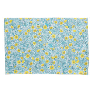Funda De Cojín Mariposas, amarillas, azules y blancas