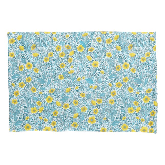 Funda De Cojín Mariposas, amarillas, azules y blancas (Anverso-izquierdo)