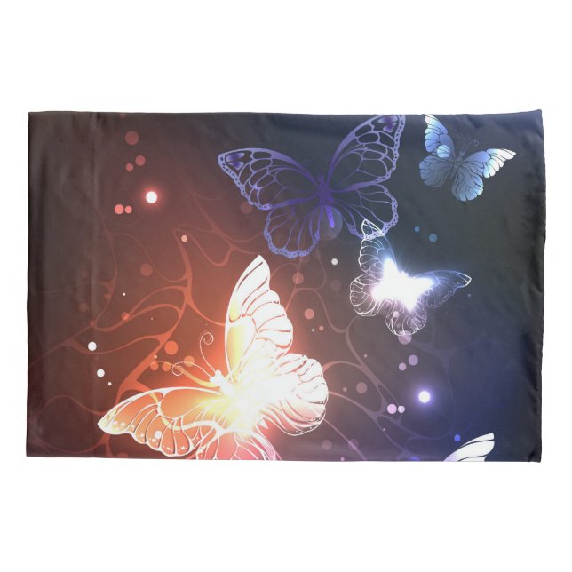 Funda De Cojín Mariposas nocturnas brillantes (Reverso)