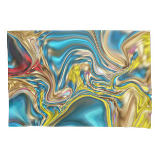 Funda De Cojín mármol abstracto giratorio amarillo azul turquesa 