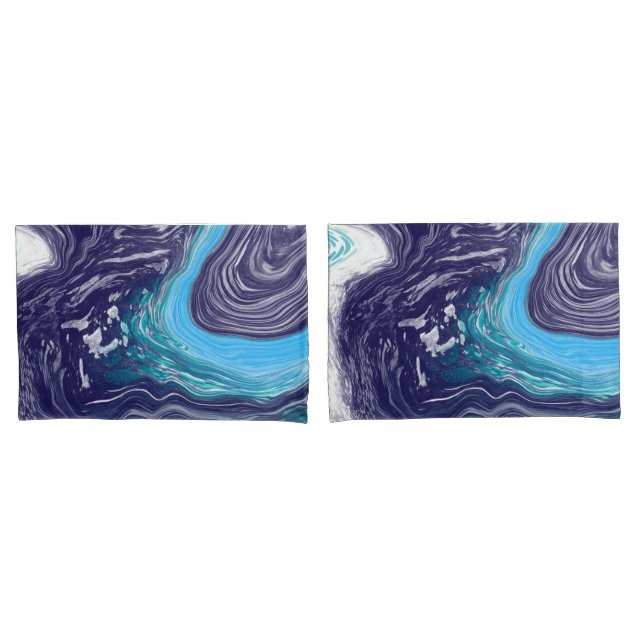 Funda De Cojín Mármol azul y blanco real (Anverso - Set)