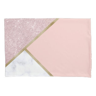 Funda De Cojín Mármol color de rosa geométrico elegante del