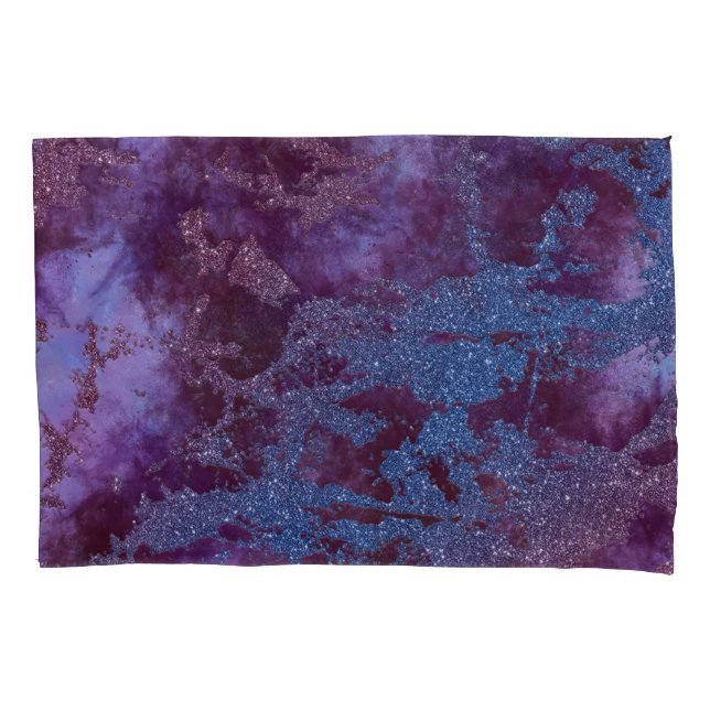 Funda De Cojín Mármol gris oscuro azul violeta (Anverso-izquierdo)