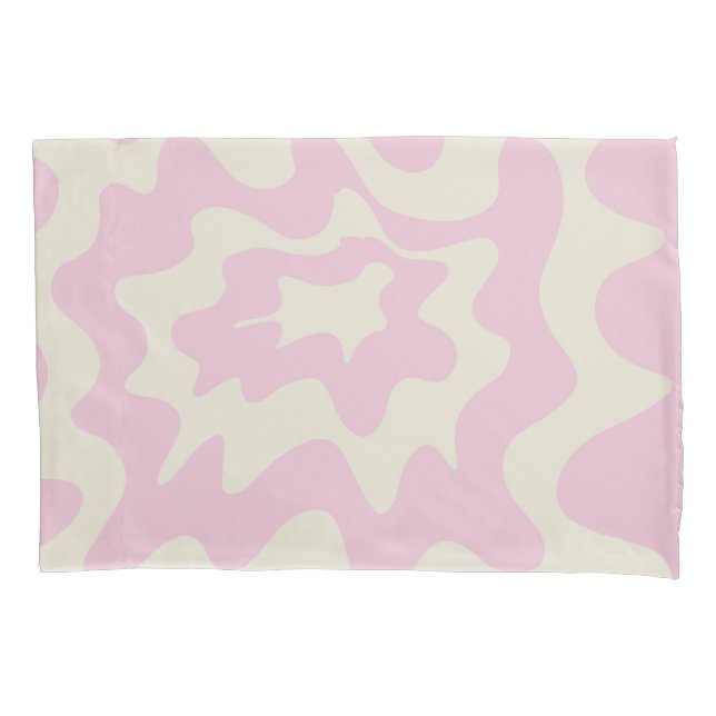 Funda De Cojín Mármol rosa Groovy banda ondulada Primavera modern (Anverso)