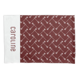 Funda De Cojín Maroon Lacrosse White Sticks Patterado