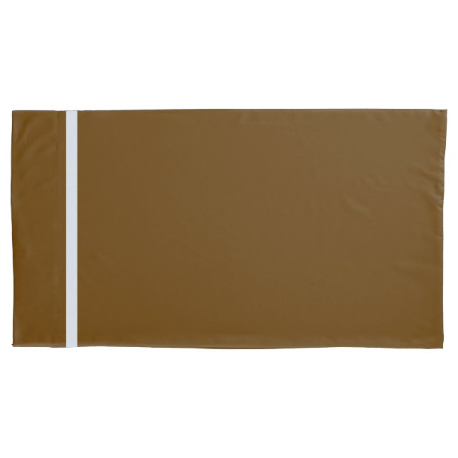 Funda De Cojín Marrón + trazo blanco (Anverso-izquierdo)