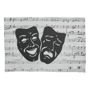 Funda De Cojín Máscaras de plata de la música y del teatro