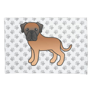 Funda De Cojín Mastín inglés albaricoque Perro de dibujos animado