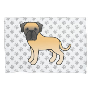 Funda De Cojín Mastín inglés cervato perro de dibujos animados y 