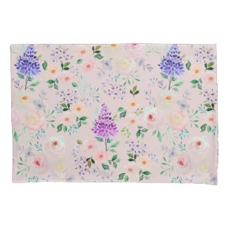 Funda De Cojín Mauve Chalk Watercolor Floral