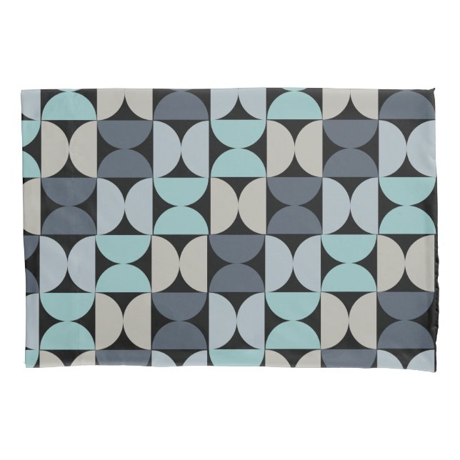 Funda De Cojín Medio siglo Verde azul y gris moderno (Anverso)