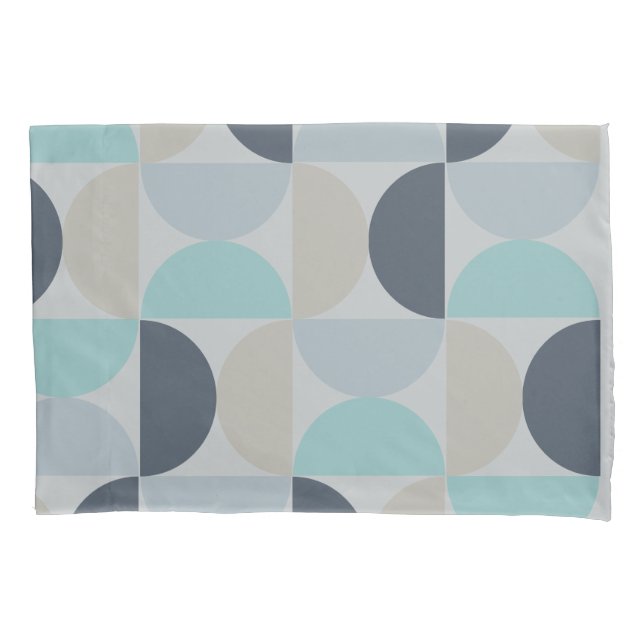 Funda De Cojín Medio siglo Verde azul y gris moderno (Anverso)