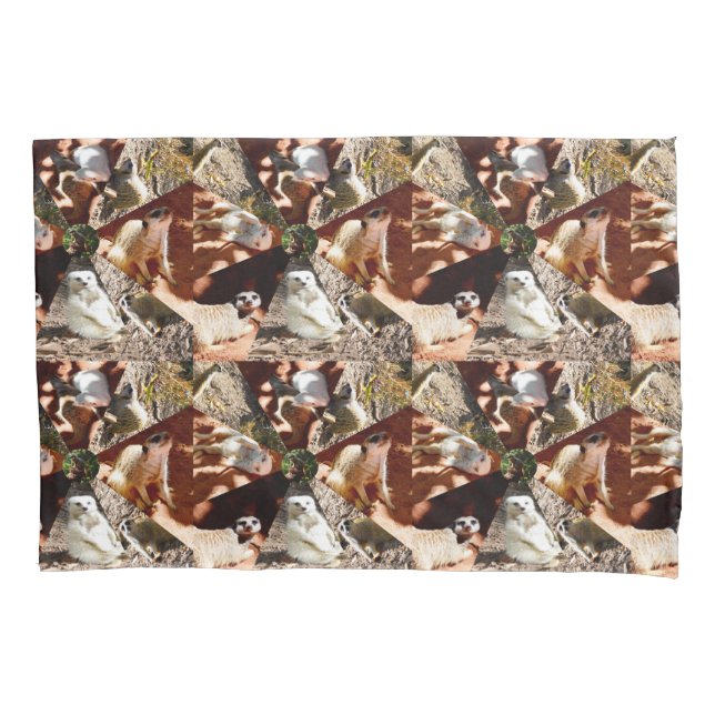 Funda De Cojín Meerkats En Triángulos, Pillowcase (Anverso)