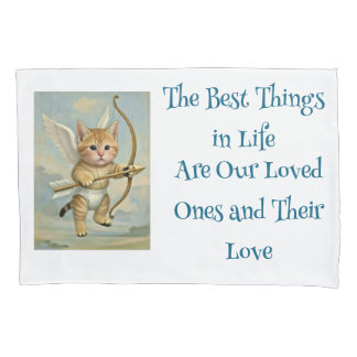 Funda De Cojín Mejores Cosas de la Vida Cupido Gato Amor