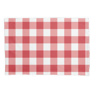 Funda De Cojín Mellow Classic Gingham - red white check plaid.