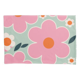 Funda De Cojín Mercado de flores Madrid Arte floral Naranja rosa