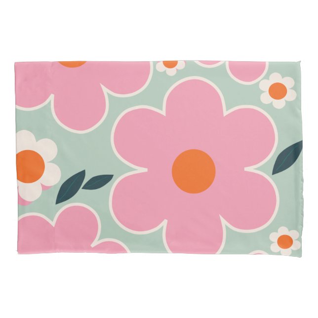 Funda De Cojín Mercado de flores Madrid Arte floral Naranja rosa  (Anverso)