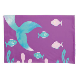 Funda De Cojín Mermaid Fish Under the Sea Pastel Purple Girls 