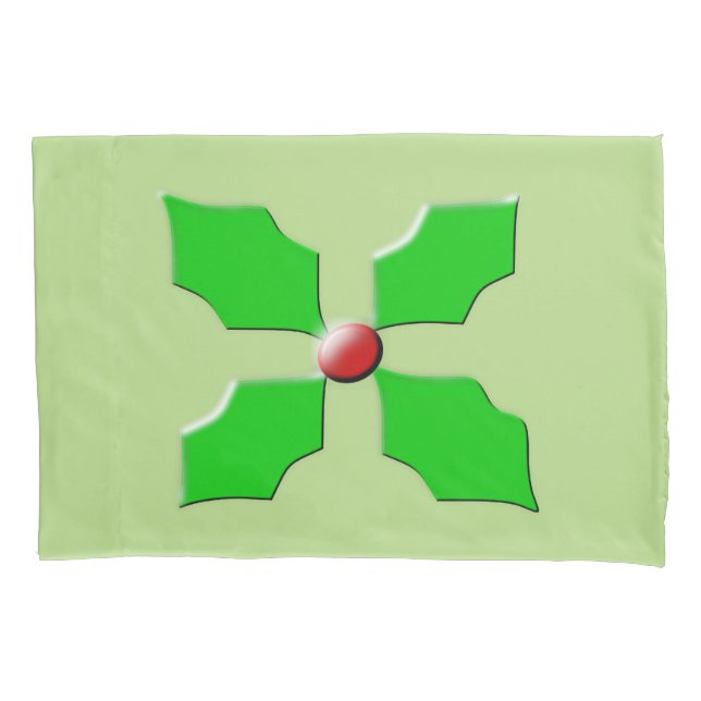 Funda De Cojín Merry Christmas Holly Pillowcase (Anverso)