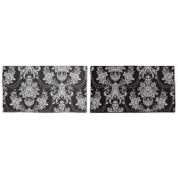 Metálico elegante de Damasco blanco negro
