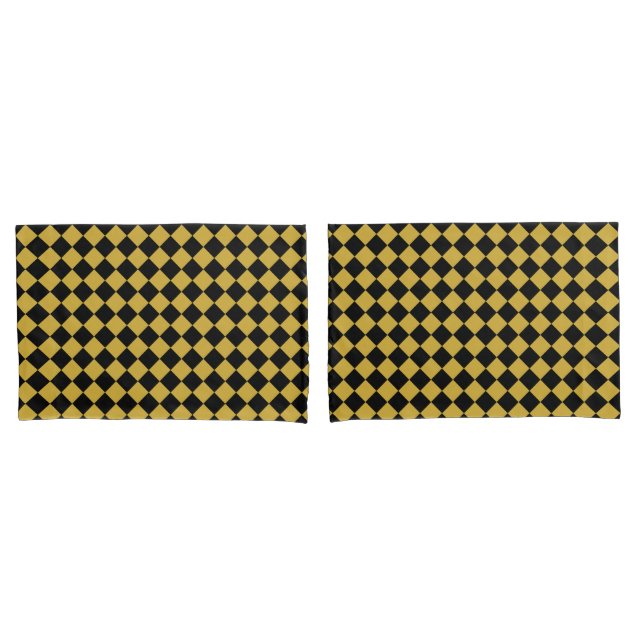 Funda De Cojín Metallic Gold and Bold Black Chevron Pattern (Anverso - Set)