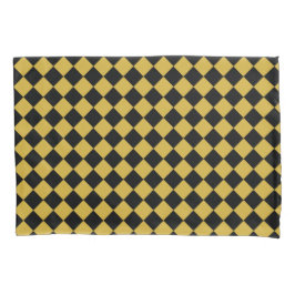 Funda De Cojín Metallic Gold and Bold Black Chevron Pattern