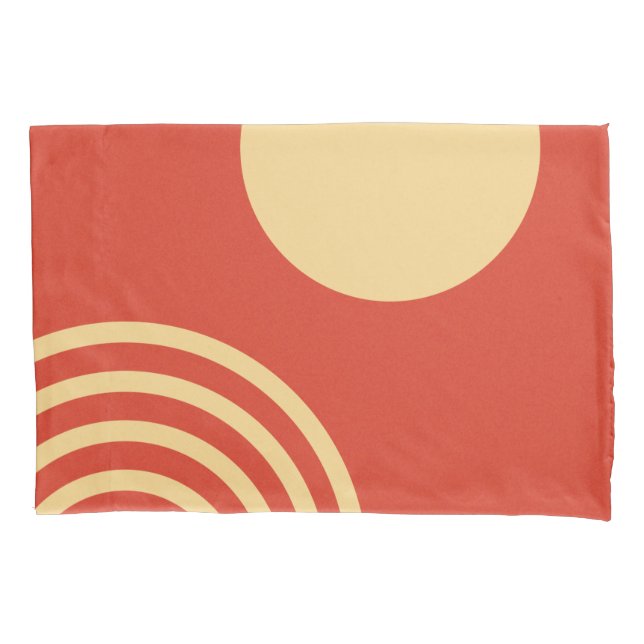 Funda De Cojín Mid Century Modern Sun and Rainbow Line (Anverso)