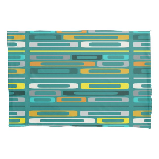 Funda De Cojín Mid Century Retro Flat Rocks Turquoise (Anverso)