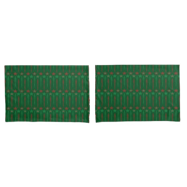 Funda De Cojín Mid Mod Icicles Almohadas Green Standard (Anverso - Set)