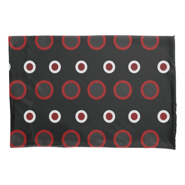 Funda De Cojín MidCentury Rojo moderno, negro y gris (Anverso)