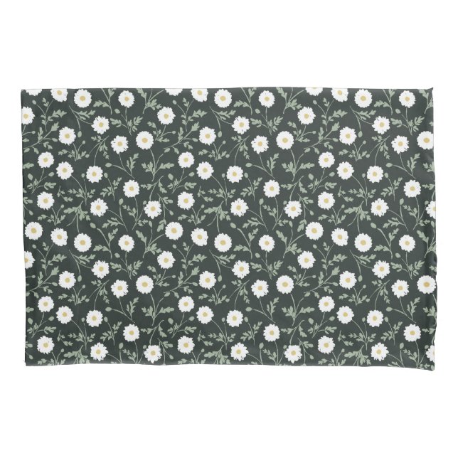 Funda De Cojín Midnight Garden Modern Farmhouse Daisy Pattern (Anverso)