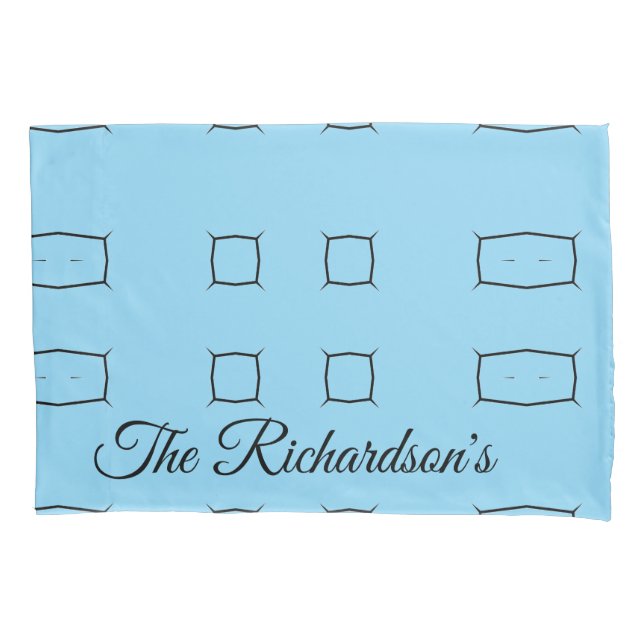 Funda De Cojín Minimal Blue Personalized Geometric Simple Bedding (Anverso)