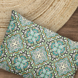 Funda De Cojín Mint Green Turquoise Hip Bohemian Motif de Arte de