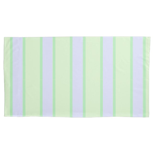 Funda De Cojín Mint y Periwinkle Tiras Pastel para almohada (Anverso)