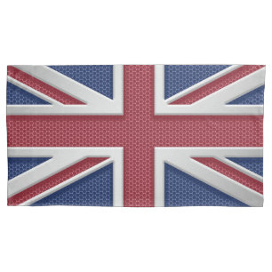 Funda De Cojín Mirada metalizado cepillada bandera británica de