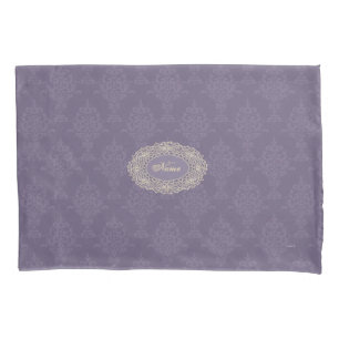 Funda De Cojín Mirada púrpura del Victorian del damasco