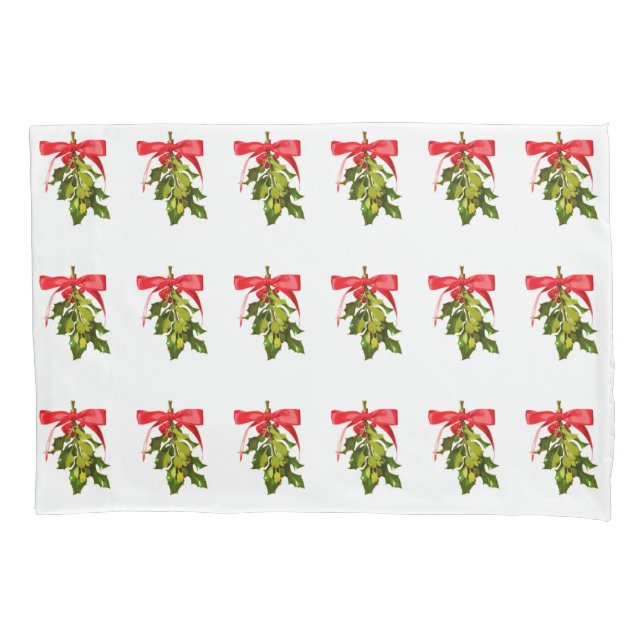 Funda De Cojín mistletoe de vacaciones (Anverso)
