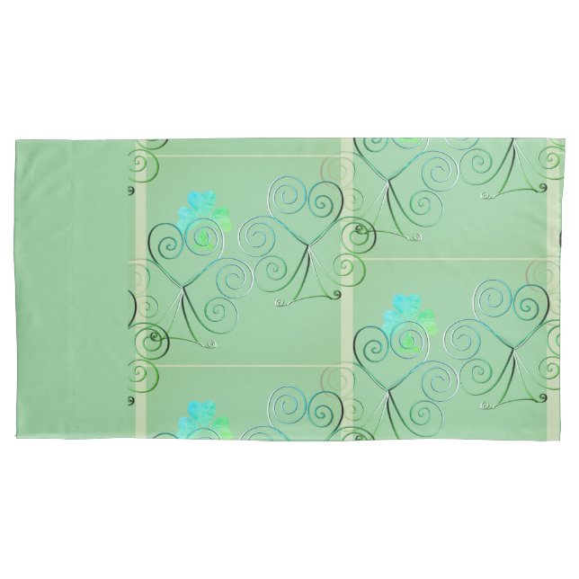 Funda De Cojín Misty Shamrocks Pillowcase (Anverso-izquierdo)