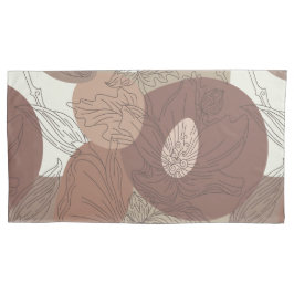 Funda De Cojín Mocha Hibiscus Armonía Botánica Tamaño King