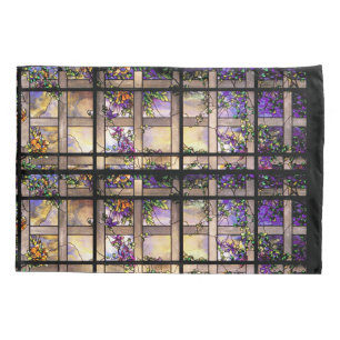 Funda De Cojín Mochila de almohada floral de cristal de tiffany A