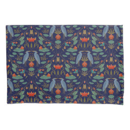 Funda De Cojín Moda azul marino Heron Pond Heritage Revival