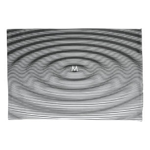 Funda De Cojín Moda de efecto de onda Monograma moderno B&W